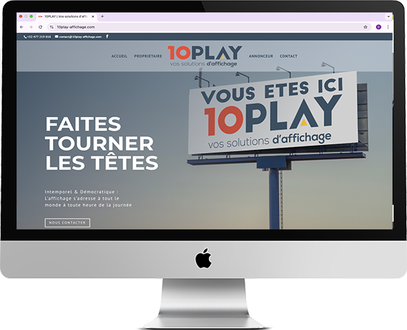 Site 10PLAY – affichage publicitaire et écrans LED